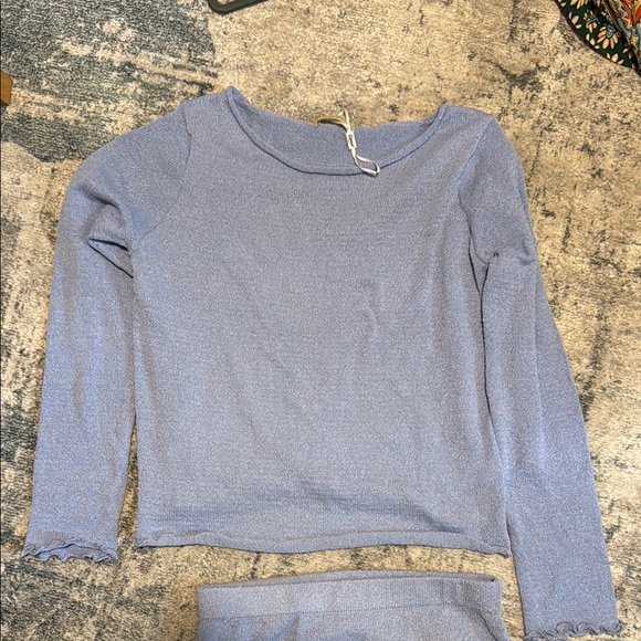 Blue Knit Sweater and Skirt Set - Picture 3 of 5